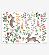 QUEYRAN - Stickers muraux - Fleurs des champs et lapins